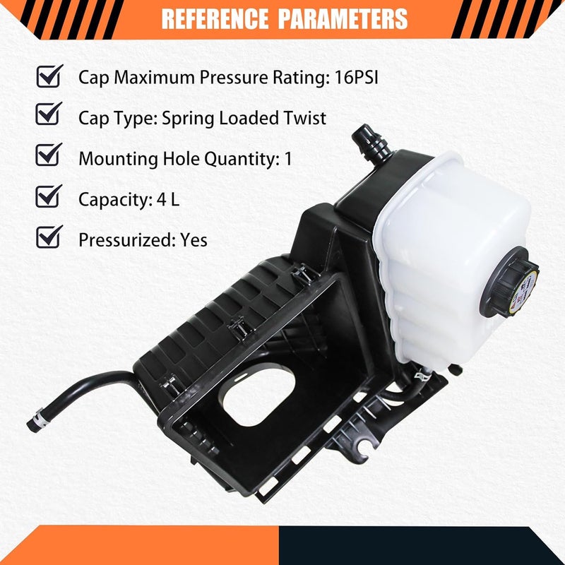 LOSTAR Engine Coolant Overflow Recovery Reservoir Tank with Cap Compatible with 2007-2008 Ford Expedition & Lincoln Navigator Replaces 603-339, 7L1Z8A080A - Image 5